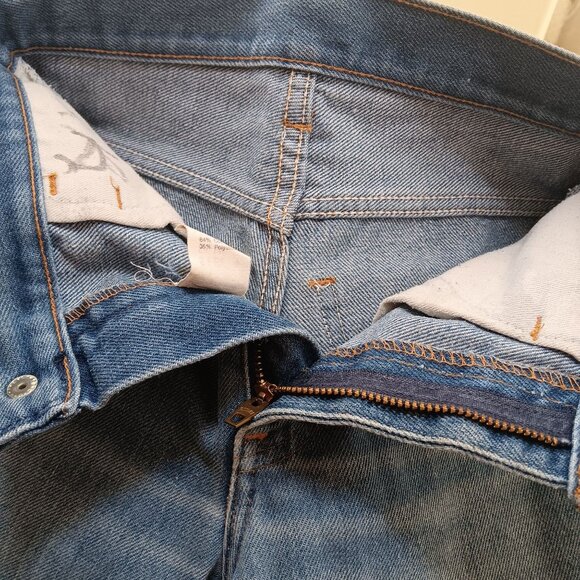 Boys 9 Slim 22x24 Vintage 70's Flare Plain Pockets Flared Denim Jeans Distressed - Picture 10 of 10